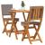Set bistro cu pernă 3 pcs Ulei Natural Lemn Solid de Acacia GartenMobel Dekor