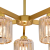 Lustra Clasica Moderna LC110/5GD cu Cristal, 5xE27, Auriu, Metal si Cristal