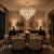 Candelabru din cristal VALMONT Eleganza, 8xE14, auriu, D50 cm