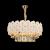 Candelabru Cristal PETAL Eleganza 9xE14, D50 cm, Auriu, Inaltime Reglabila, Metal si Cristal