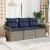 Set de canapea cu pernă Manual 3 pcs Gri și bleumarin poliratan GartenMobel Dekor