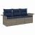 Set de canapea cu pernă Manual 3 pcs Gri și bleumarin poliratan GartenMobel Dekor