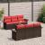 Set de canapele pentru grădină cu pernă 7 pcs Maro poliratan GartenMobel Dekor