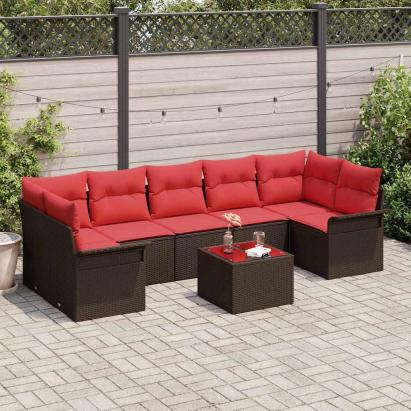Set de canapele pentru grădină 8 pcs Maro poliratan GartenMobel Dekor