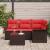 Set de canapele pentru grădină cu pernă 5 pcs Maro poliratan GartenMobel Dekor