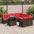 Set de canapele pentru grădină cu pernă 9 pcs Maro Rattan poli GartenMobel Dekor