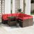 Set de canapele pentru grădină cu pernă 9 pcs Maro Rattan poli GartenMobel Dekor