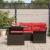 Set de canapele pentru grădină cu pernă 5 pcs Maro poliratan GartenMobel Dekor