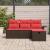 Set de canapele pentru grădină 4 pcs Maro și roșu poliratan GartenMobel Dekor