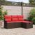 Set de canapele pentru grădină 4 pcs Maro și roșu poliratan GartenMobel Dekor
