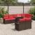 Set de canapele pentru grădină cu pernă 9 pcs Maro Rattan poli GartenMobel Dekor