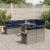 Set de canapele pentru grădină cu pernă 9 pcs Gri Rattan poli GartenMobel Dekor