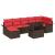 Set de canapele pentru grădină cu pernă 8 pcs Maro poliratan GartenMobel Dekor