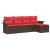 Set de canapele pentru grădină 5 pcs Maro și roșu poliratan GartenMobel Dekor