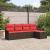 Set de canapele pentru grădină 5 pcs Maro și roșu poliratan GartenMobel Dekor