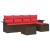 Set de canapele pentru grădină 6 pcs Maro și roșu poliratan GartenMobel Dekor