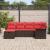 Set de canapele pentru grădină 6 pcs Maro și roșu poliratan GartenMobel Dekor