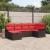 Set de canapele pentru grădină 6 pcs Maro și roșu poliratan GartenMobel Dekor
