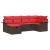 Set de canapele pentru grădină 6 pcs Maro și roșu poliratan GartenMobel Dekor