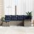 Set de canapele pentru grădină 6 pcs Gri și bleumarin poliratan GartenMobel Dekor