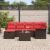 Set de canapele pentru grădină 7 pcs Maro și roșu poliratan GartenMobel Dekor