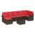 Set de canapele pentru grădină 8 pcs Maro și roșu poliratan GartenMobel Dekor