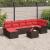 Set de canapele pentru grădină 8 pcs Maro și roșu poliratan GartenMobel Dekor