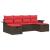 Set de canapele pentru grădină 6 pcs Maro și roșu poliratan GartenMobel Dekor