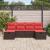 Set de canapele pentru grădină 6 pcs Maro și roșu poliratan GartenMobel Dekor