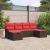 Set de canapele pentru grădină 6 pcs Maro și roșu poliratan GartenMobel Dekor