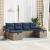 Set de canapele pentru grădină 6 pcs Gri și bleumarin poliratan GartenMobel Dekor