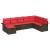 Set de canapele pentru grădină 8 pcs Maro și roșu poliratan GartenMobel Dekor