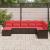 Set de canapele pentru grădină 8 pcs Maro și roșu poliratan GartenMobel Dekor