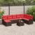 Set de canapele pentru grădină 9 pcs Maro și roșu poliratan GartenMobel Dekor