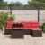 Set de canapele pentru grădină cu pernă 6 pcs Maro Rattan poli GartenMobel Dekor