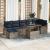 Set de canapele pentru grădină cu pernă 8 pcs Gri Rattan poli GartenMobel Dekor