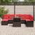 Set de canapele pentru grădină cu pernă 9 pcs Maro Rattan poli GartenMobel Dekor