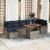 Set de canapele pentru grădină cu pernă 8 pcs Gri poliratan GartenMobel Dekor
