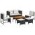 Set de canapele pentru grădină 6 pcs Negru și Crem poliratan GartenMobel Dekor