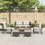Set de canapele pentru grădină 6 pcs Negru și Crem poliratan GartenMobel Dekor