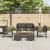 Set de canapele pentru grădină cu pernă 6 pcs Negru poliratan GartenMobel Dekor