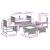 Set de canapele pentru grădină 6 pcs Gri și albastru marin GartenMobel Dekor