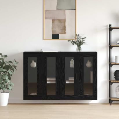 Mobilier cu Montaj pe Perete 2 pcs Stejar negru GartenMobel Dekor