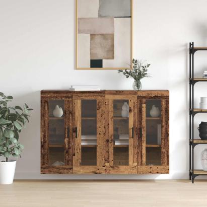 Mobilier cu Montaj pe Perete 2 pcs Lemn vechi 69,5 x 34 x 90 cm GartenMobel Dekor