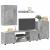 Set comodă TV Pe perete 4 pcs Gri din beton Lemn compozit GartenMobel Dekor