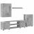 Set comodă TV Pe perete 4 pcs Gri din beton Lemn compozit GartenMobel Dekor