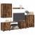 Set comodă TV Pe perete 4 pcs Stejar fumuriu Lemn compozit GartenMobel Dekor