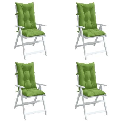 Perne scaun spătar înalt 4 buc. melanj verde 120x50x7 cm textil GartenMobel Dekor