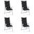 Set de perne pentru scaun cu spătar înalt 4 pcs Melanj negru GartenMobel Dekor