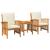 Set de canapele pentru grădină cu pernă 3 pcs Ulei Natural GartenMobel Dekor